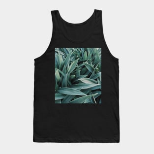 retro green leaves pattern Tank Top